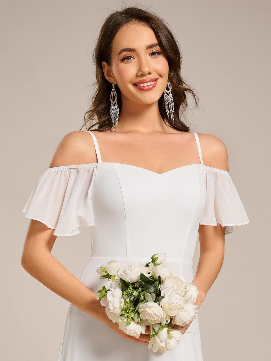 ever REYA|Cold Shoulder High Slit Chiffon Wedding Guest Dress