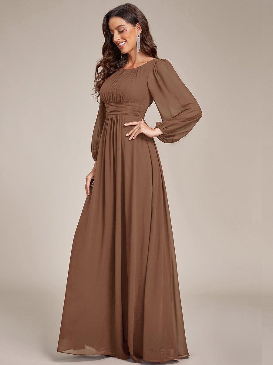 ever CELESTE|Long Sleeve Chiffon A-Line Empire Waist Formal Dress