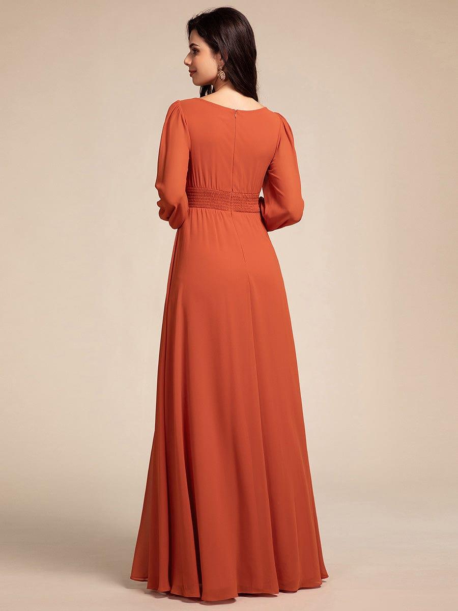 ever CELESTE|Long Sleeve Chiffon A-Line Empire Waist Formal Dress