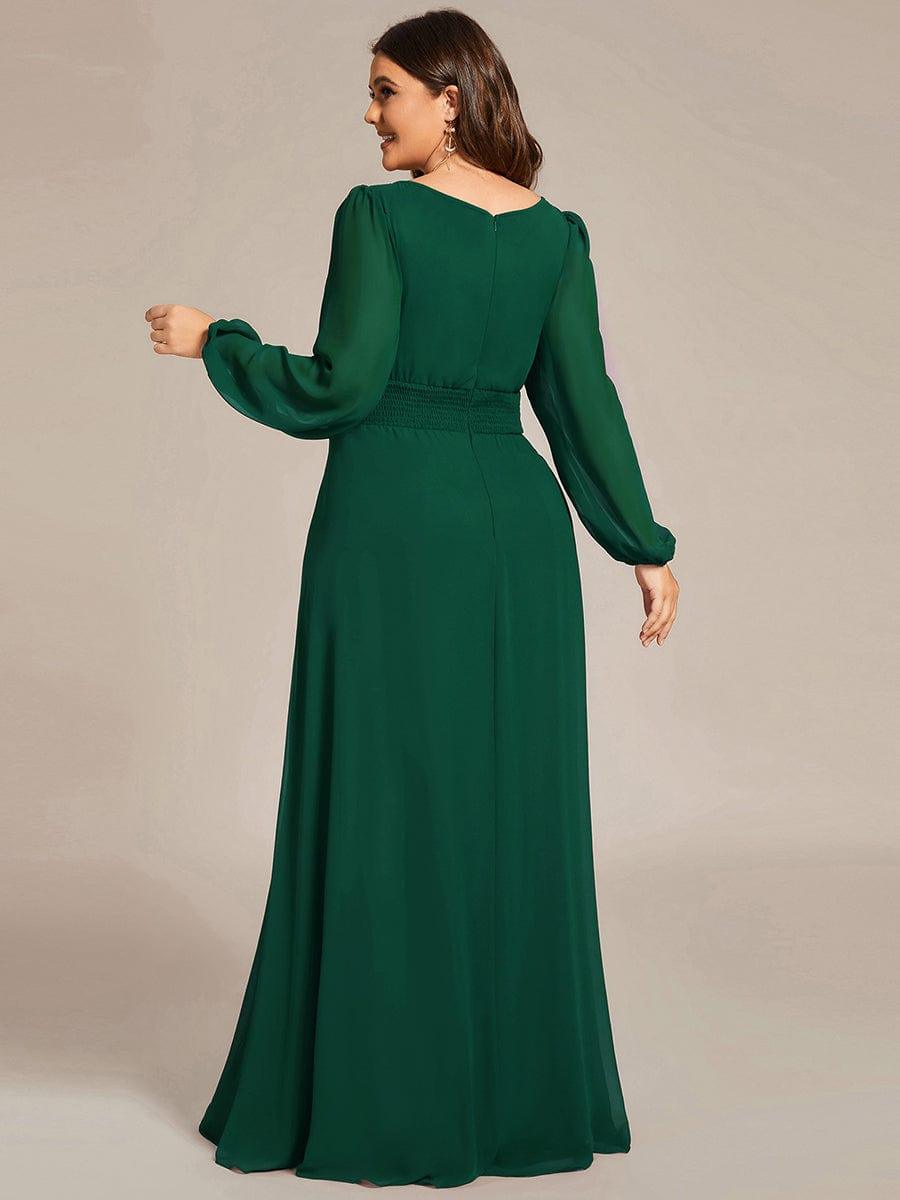ever CELESTE|Long Sleeve Chiffon A-Line Empire Waist Formal Dress