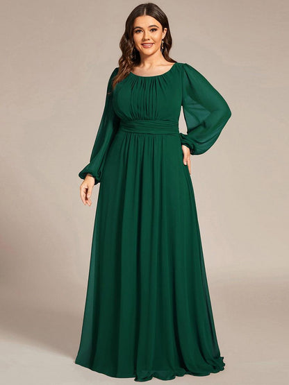 ever CELESTE|Long Sleeve Chiffon A-Line Empire Waist Formal Dress