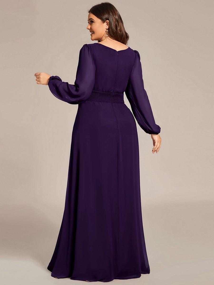 ever CELESTE|Long Sleeve Chiffon A-Line Empire Waist Formal Dress