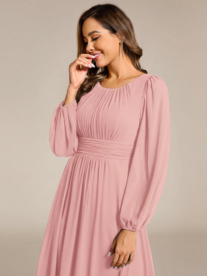 ever CELESTE|Chiffon Long Sleeve A-Line Round Neckline Formal Dress