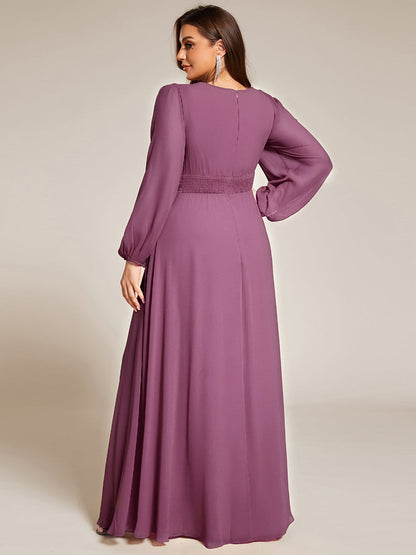 ever CELESTE|Chiffon Long Sleeve A-Line Round Neckline Formal Dress