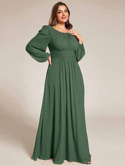 ever CELESTE|Long Sleeve Chiffon A-Line Empire Waist Formal Dress