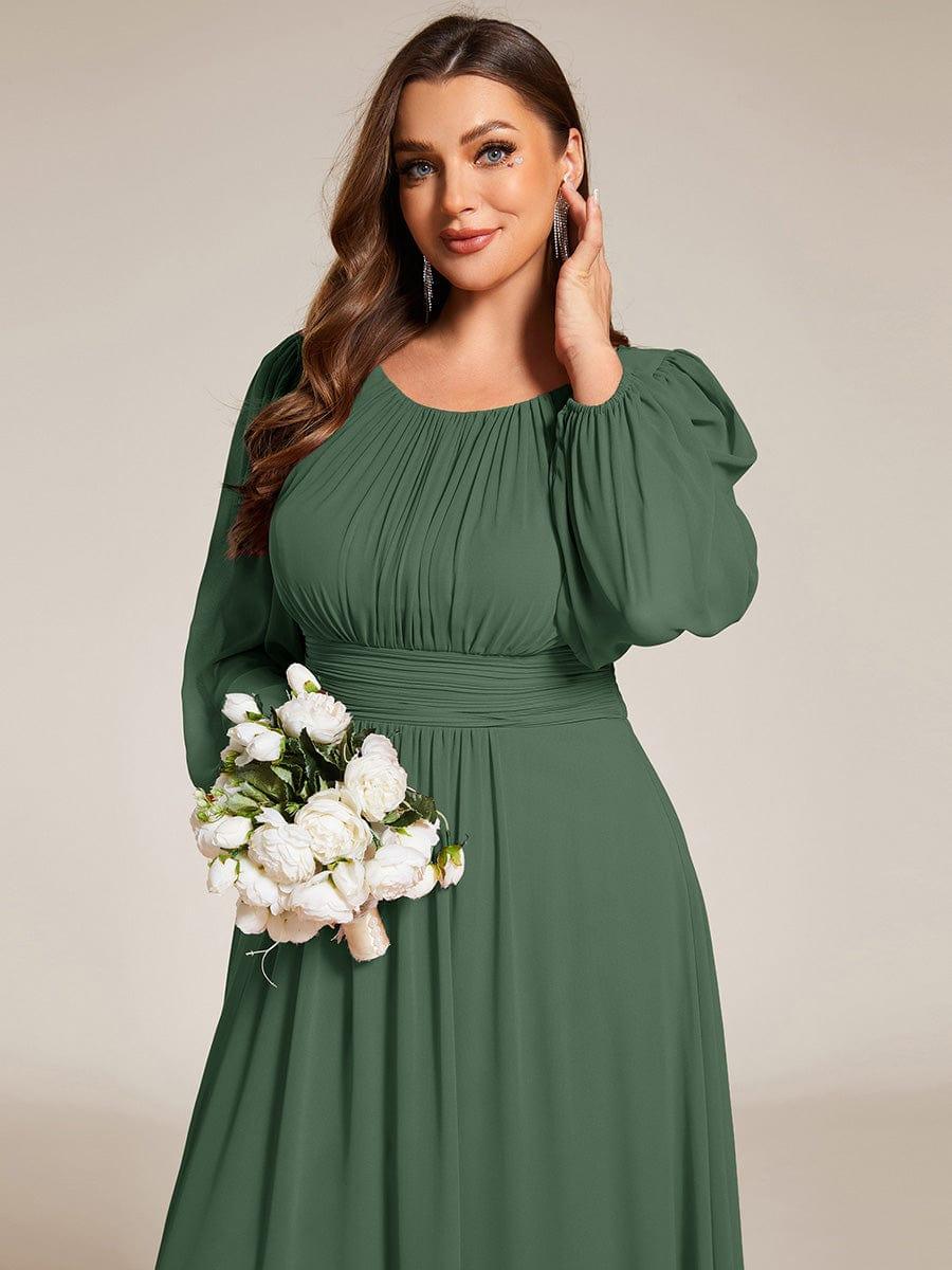 ever CELESTE|Long Sleeve Chiffon A-Line Empire Waist Formal Dress