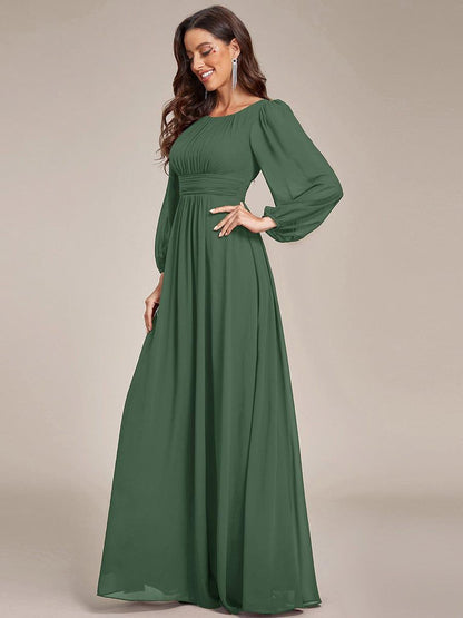 ever CELESTE|Long Sleeve Chiffon A-Line Empire Waist Formal Dress