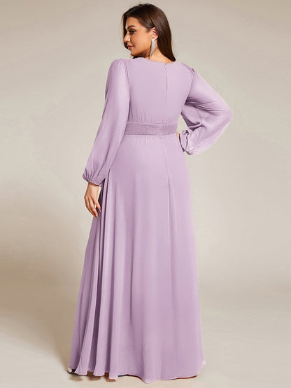 ever CELESTE|Chiffon Long Sleeve A-Line Round Neckline Formal Dress