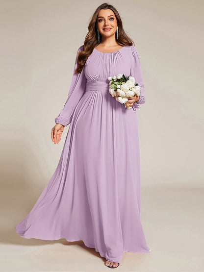 ever CELESTE|Chiffon Long Sleeve A-Line Round Neckline Formal Dress