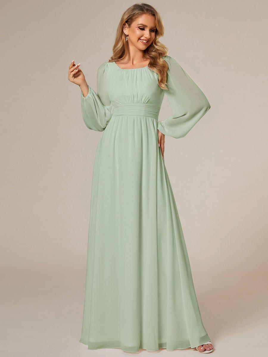 ever CELESTE|Long Sleeve Chiffon A-Line Empire Waist Formal Dress