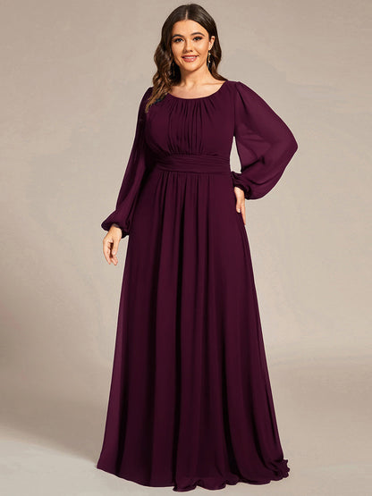 ever CELESTE|Chiffon Long Sleeve A-Line Round Neckline Formal Dress
