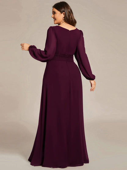 ever CELESTE|Chiffon Long Sleeve A-Line Round Neckline Formal Dress