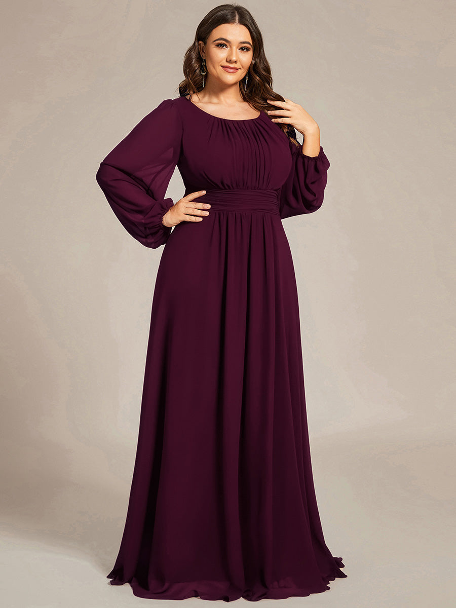 ever CELESTE|Chiffon Long Sleeve A-Line Round Neckline Formal Dress
