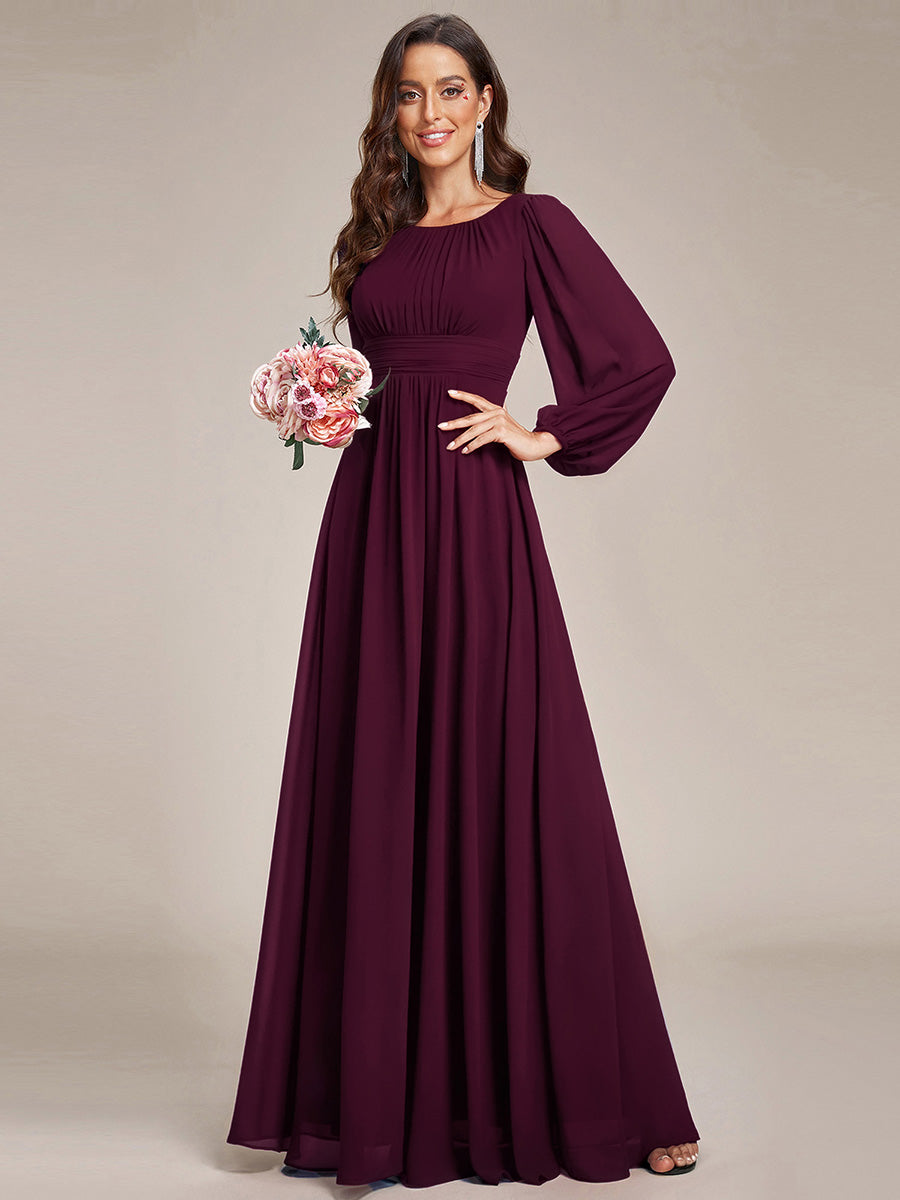 ever CELESTE|Chiffon Long Sleeve A-Line Round Neckline Formal Dress