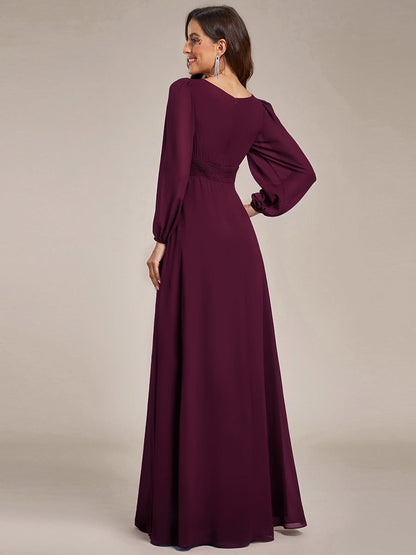 ever CELESTE|Chiffon Long Sleeve A-Line Round Neckline Formal Dress