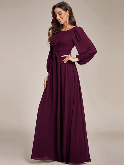 ever CELESTE|Chiffon Long Sleeve A-Line Round Neckline Formal Dress
