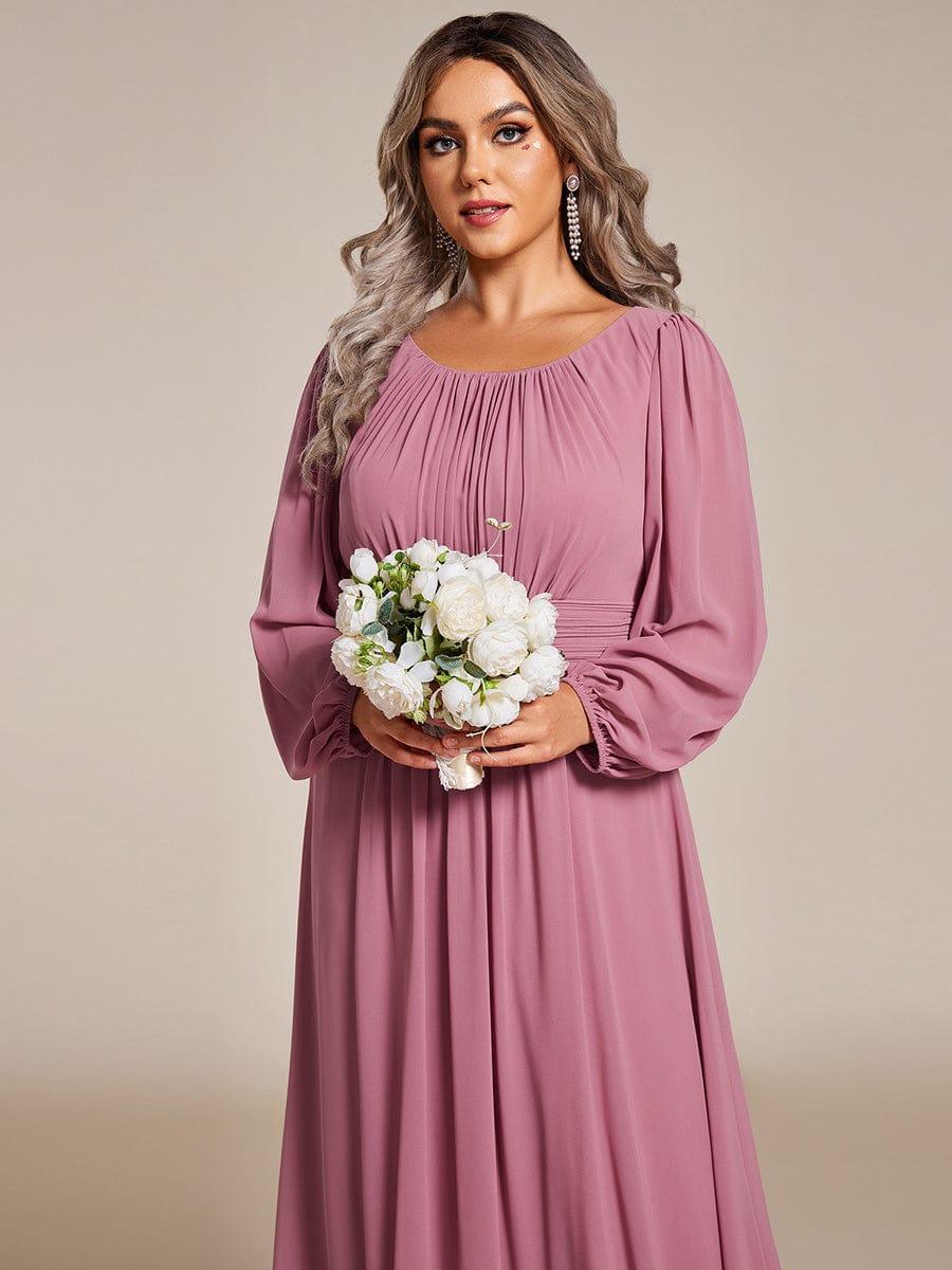 ever CELESTE|Long Sleeve Chiffon A-Line Empire Waist Formal Dress