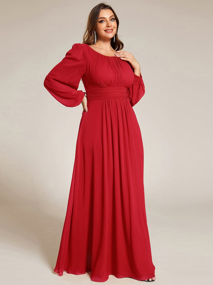 ever CELESTE|Chiffon Long Sleeve A-Line Round Neckline Formal Dress
