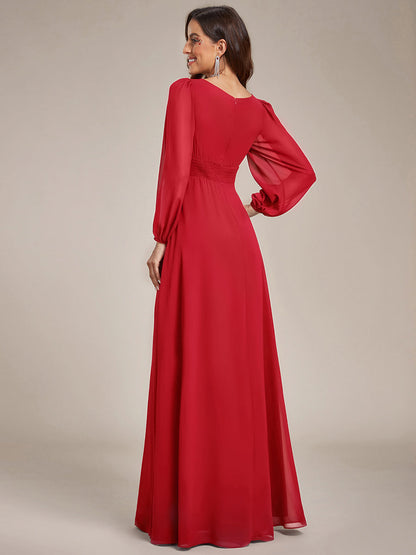ever CELESTE|Chiffon Long Sleeve A-Line Round Neckline Formal Dress