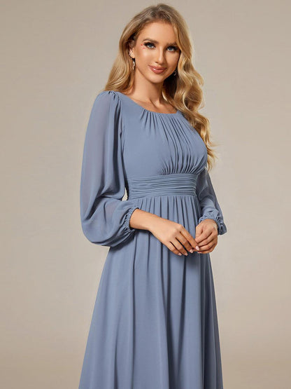 ever CELESTE|Chiffon Long Sleeve A-Line Round Neckline Formal Dress