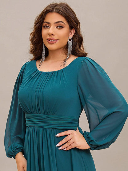 ever CELESTE|Long Sleeve Chiffon A-Line Empire Waist Formal Dress