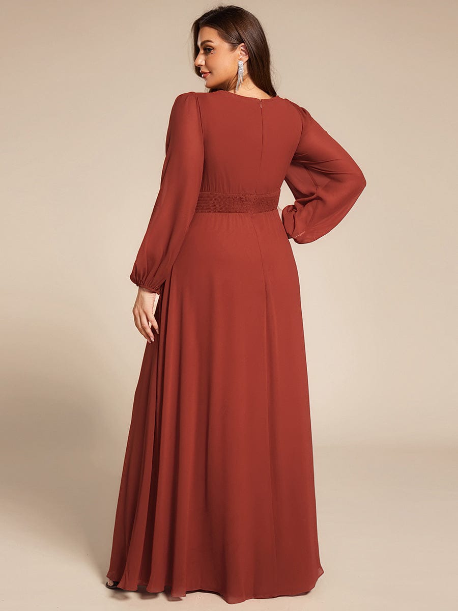 ever CELESTE|Chiffon Long Sleeve A-Line Round Neckline Formal Dress