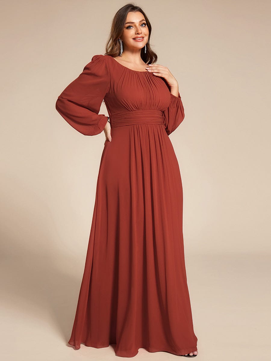ever CELESTE|Chiffon Long Sleeve A-Line Round Neckline Formal Dress