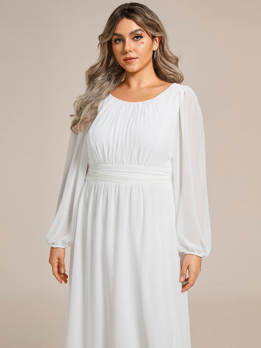 ever CELESTE|Long Sleeve Chiffon A-Line Empire Waist Formal Dress
