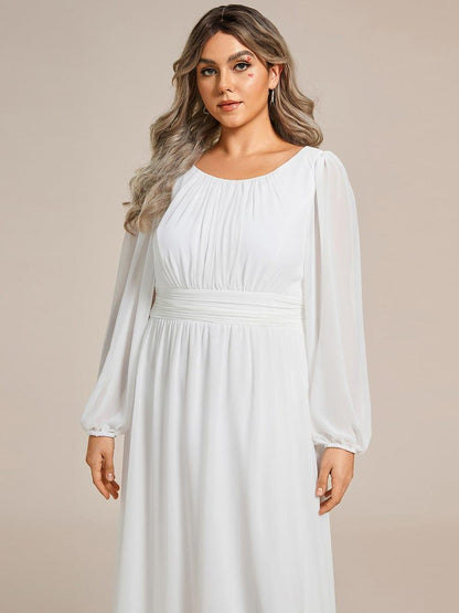 ever CELESTE|Long Sleeve Chiffon A-Line Empire Waist Formal Dress