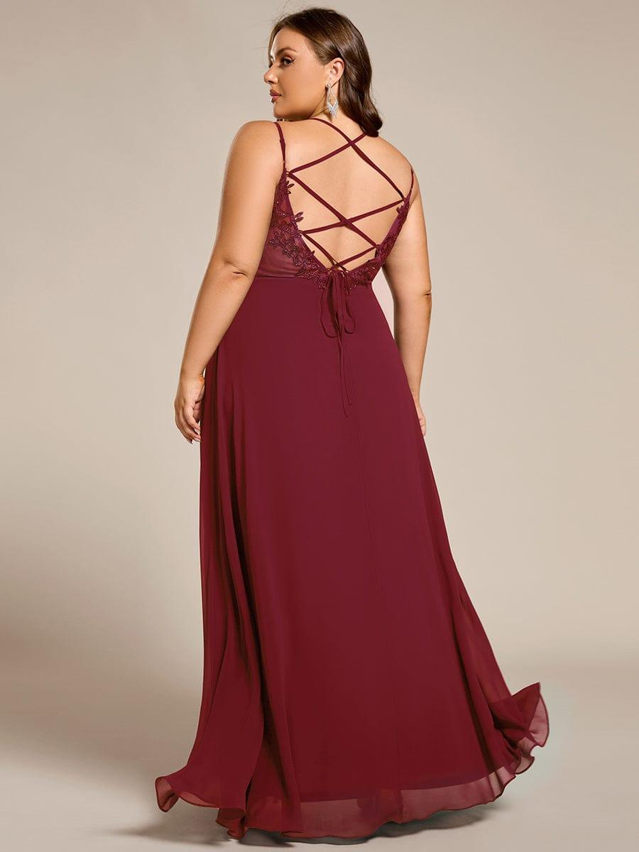 ever RUBY|Convertible Chiffon Lace Open Back Spaghetti Straps Bridesmaid Dress