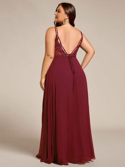 ever RUBY|Convertible Chiffon Lace Open Back Spaghetti Straps Bridesmaid Dress
