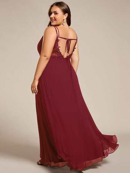 ever RUBY|Convertible Chiffon Lace Open Back Spaghetti Straps Bridesmaid Dress