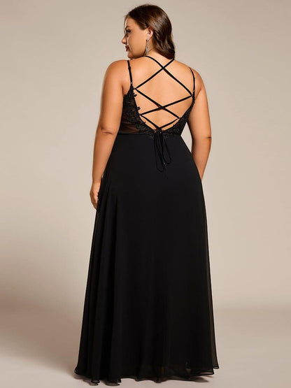 ever RUBY|Convertible Chiffon Lace Open Back Spaghetti Straps Bridesmaid Dress
