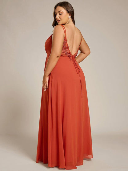 ever RUBY|Convertible Chiffon Lace Open Back Spaghetti Straps Bridesmaid Dress