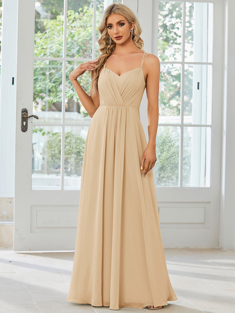 ever RUBY|Convertible Chiffon Lace Open Back Spaghetti Straps Bridesmaid Dress