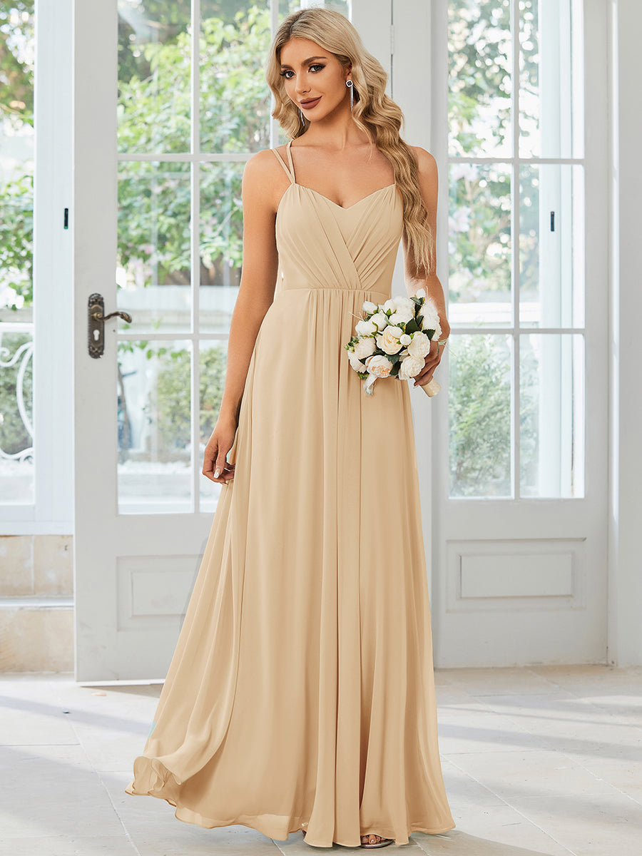 ever RUBY|Convertible Chiffon Lace Open Back Spaghetti Straps Bridesmaid Dress
