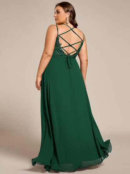 ever RUBY|Convertible Chiffon Lace Open Back Spaghetti Straps Bridesmaid Dress