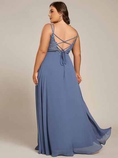ever RUBY|Convertible Chiffon Lace Open Back Spaghetti Straps Bridesmaid Dress