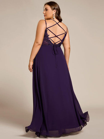 ever RUBY|Convertible Chiffon Lace Open Back Spaghetti Straps Bridesmaid Dress