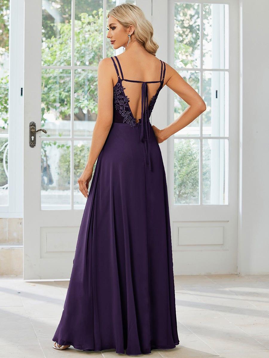 ever RUBY|Convertible Chiffon Lace Open Back Spaghetti Straps Bridesmaid Dress