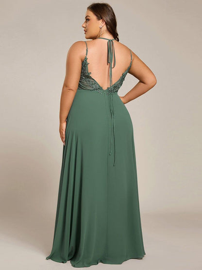 ever RUBY|Convertible Chiffon Lace Open Back Spaghetti Straps Bridesmaid Dress