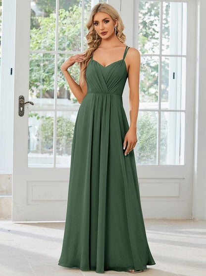 ever RUBY|Convertible Chiffon Lace Open Back Spaghetti Straps Bridesmaid Dress