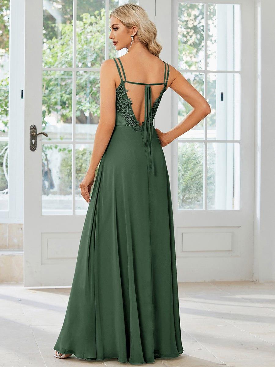 ever RUBY|Convertible Chiffon Lace Open Back Spaghetti Straps Bridesmaid Dress