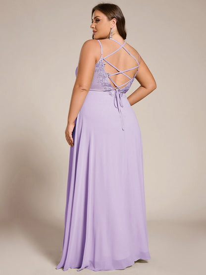 ever RUBY|Convertible Chiffon Lace Open Back Spaghetti Straps Bridesmaid Dress