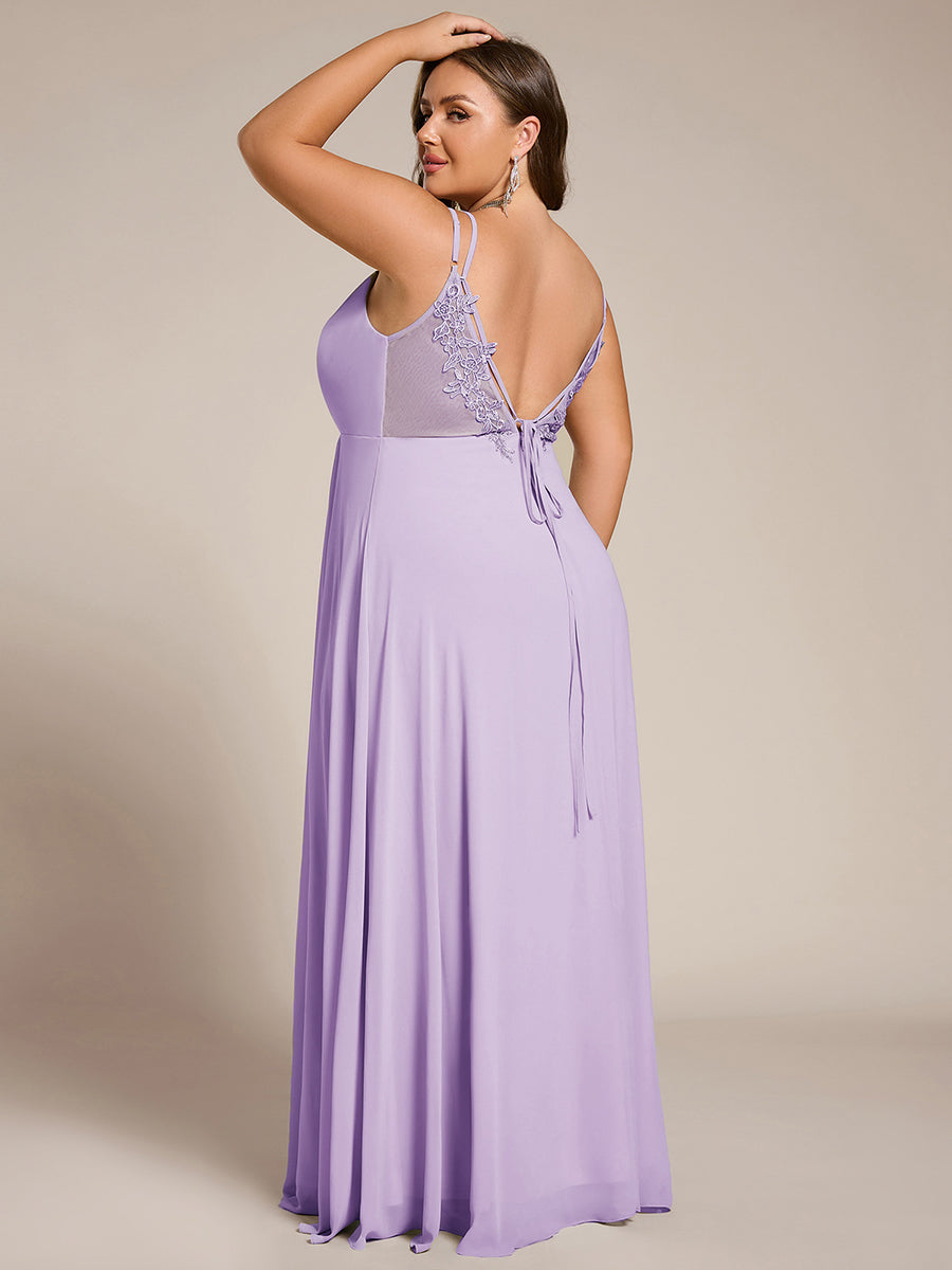pretty RUBY|Plus Size Convertible Lace-Up Chiffon Bridesmaid Dress