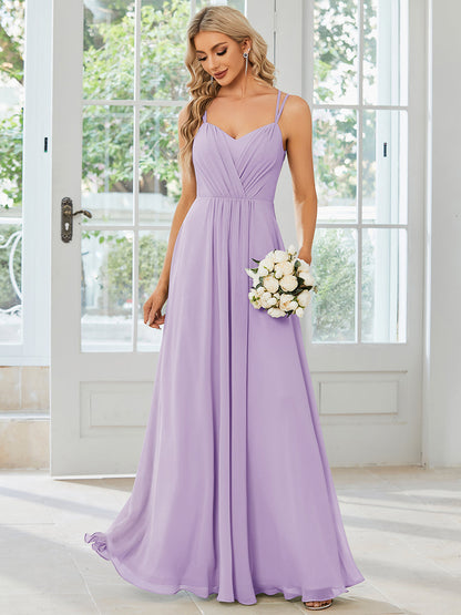ever RUBY|Convertible Chiffon Lace Open Back Spaghetti Straps Bridesmaid Dress