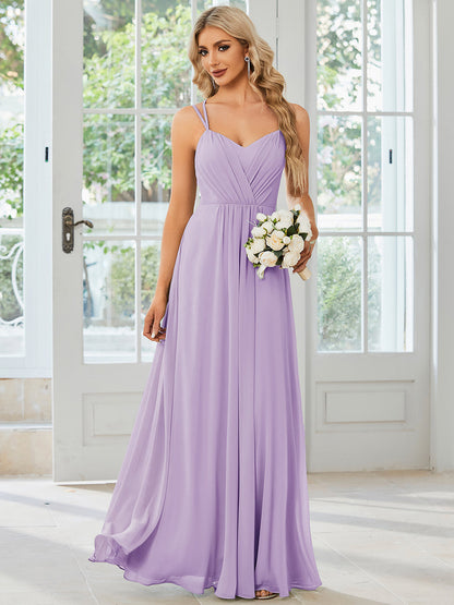 ever RUBY|Convertible Chiffon Lace Open Back Spaghetti Straps Bridesmaid Dress
