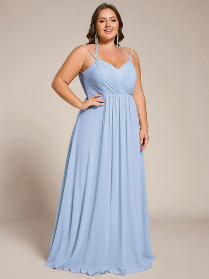 pretty RUBY|Plus Size Convertible Lace-Up Chiffon Bridesmaid Dress