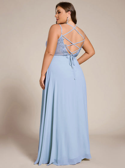 ever RUBY|Convertible Chiffon Lace Open Back Spaghetti Straps Bridesmaid Dress