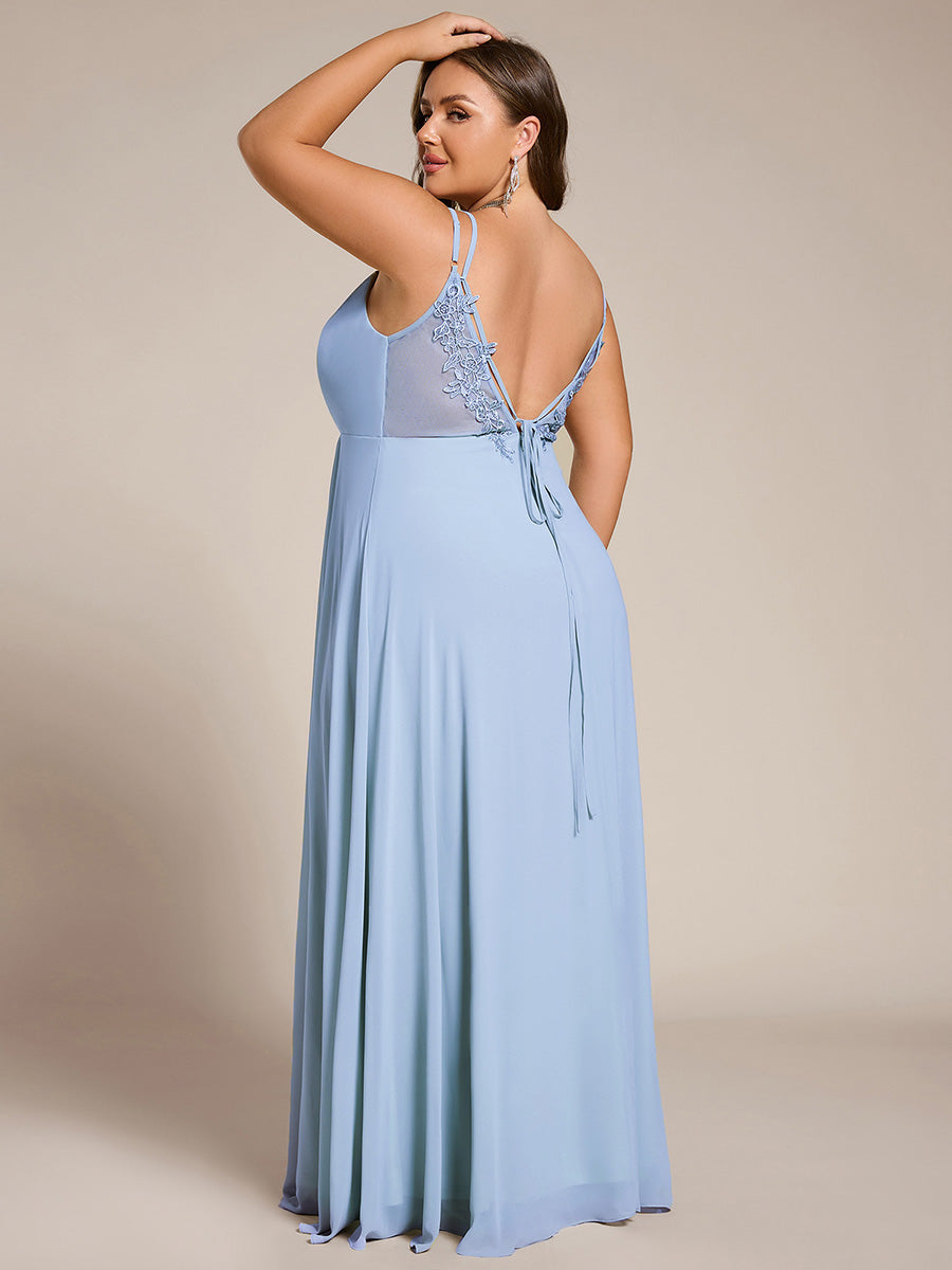 ever RUBY|Convertible Chiffon Lace Open Back Spaghetti Straps Bridesmaid Dress